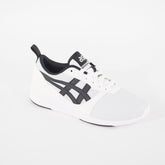 Juniors Asics Lyte Jogger HN7Z2 White Black Mesh Lace Up Sportstyle Trainers